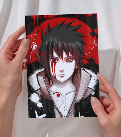 Sasuke Monochromatic Wall Poster | Naruto | Anime Print