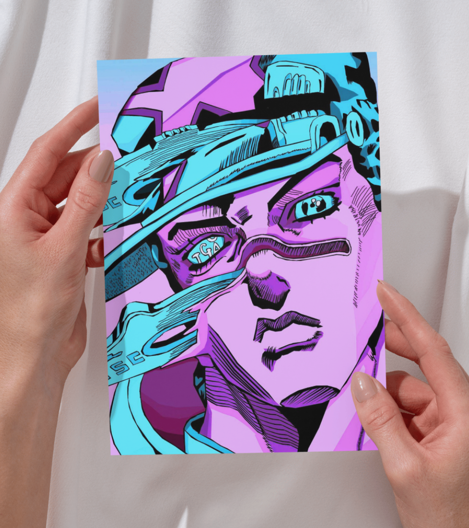 Jotaro Monochromatic Wall Poster | JoJo's Bizarre Adventure | Anime Print