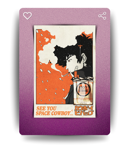 Spike Spiegel Monochromatic Wall Poster | Cowboy Bepop | Anime Print