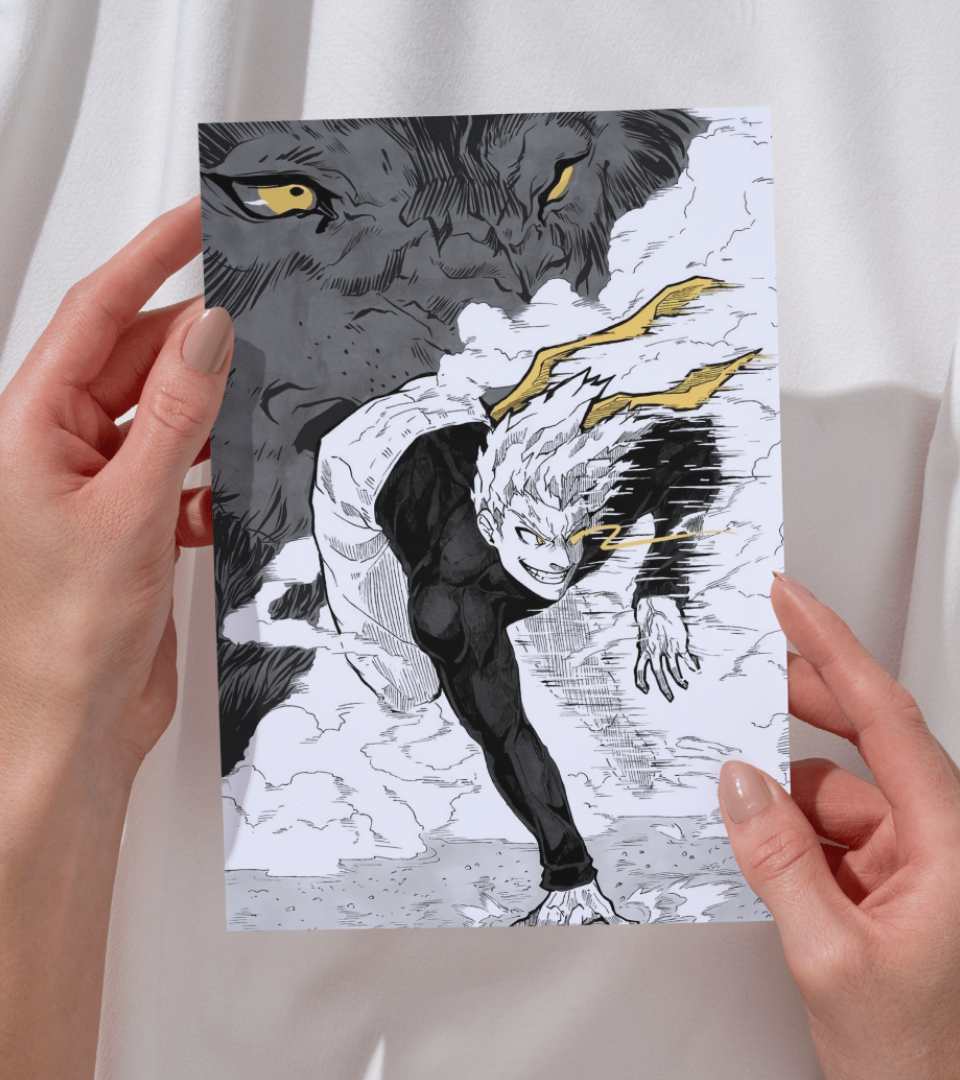 Garou Monochromatic Wall Poster | One Punch Man | Anime Print