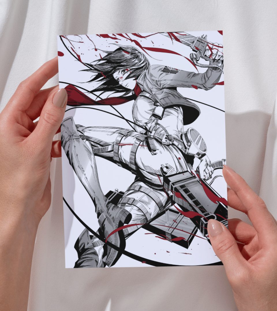 Mikasa Monochromatic Wall Poster | Attack On Titan | Anime Print