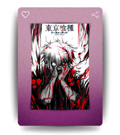 Kaneki Monochromatic Wall Poster | Tokyo Ghoul | Anime Print