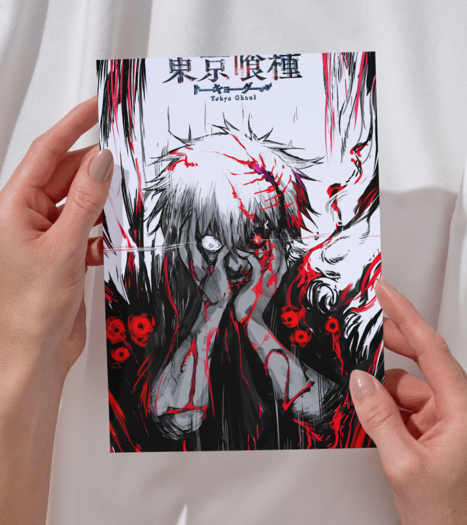 Kaneki Monochromatic Wall Poster | Tokyo Ghoul | Anime Print