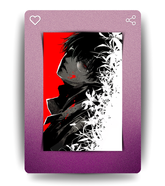 Kaneki Monochromatic Wall Poster | Tokyo Ghoul | Anime Print