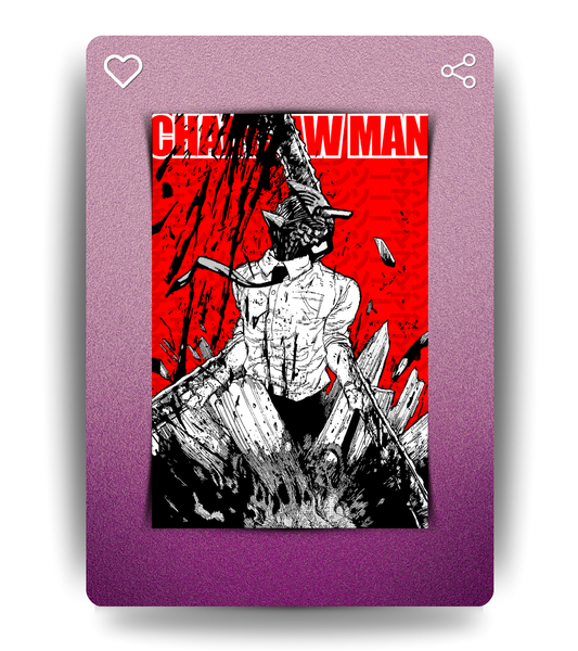 Chainsaw Man Monochromatic Wall Poster | Chainsaw Man | Anime Print