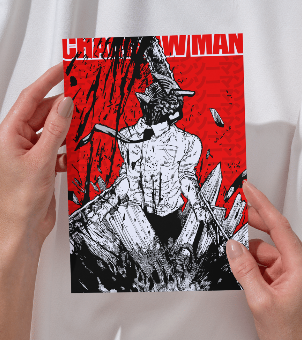 Chainsaw Man Monochromatic Wall Poster | Chainsaw Man | Anime Print