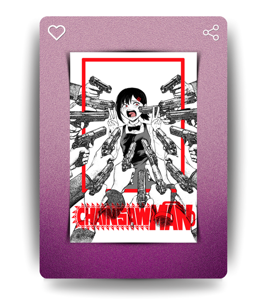 Kobeni Monochromatic Wall Poster | Chainsaw Man | Anime Print