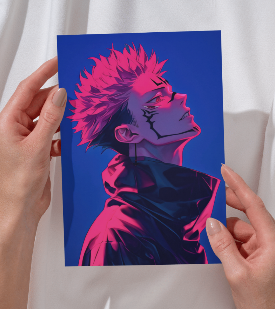 Sukuna Monochromatic Wall Poster | Jujutsu Kaisen | Anime Print