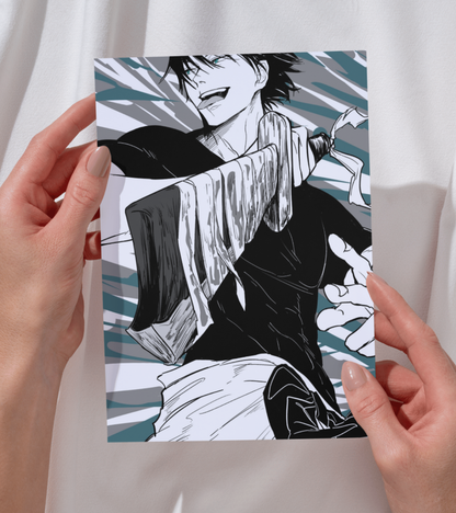 Toji Monochromatic Wall Poster | Jujutsu Kaisen | Anime Print