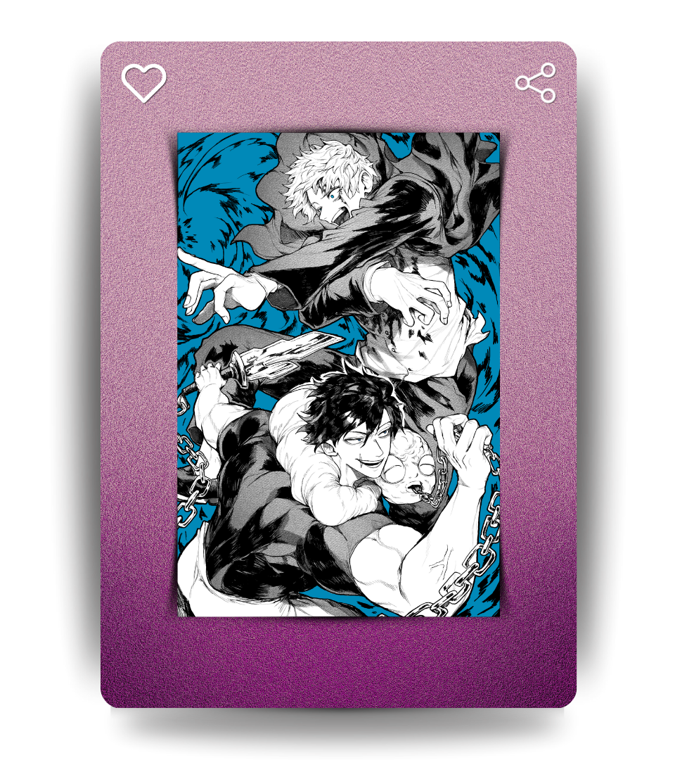 Gojo vs Toji Monochromatic Wall Poster | Jujutsu Kaisen | Anime Print