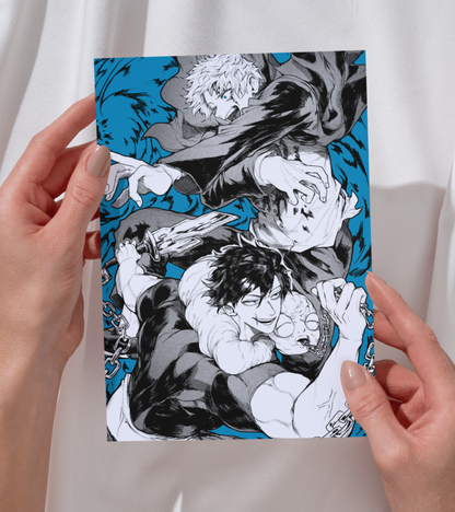 Gojo vs Toji Monochromatic Wall Poster | Jujutsu Kaisen | Anime Print