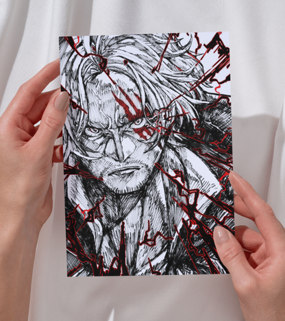 Shanks Monochromatic Wall Poster | One Piece | Anime Print