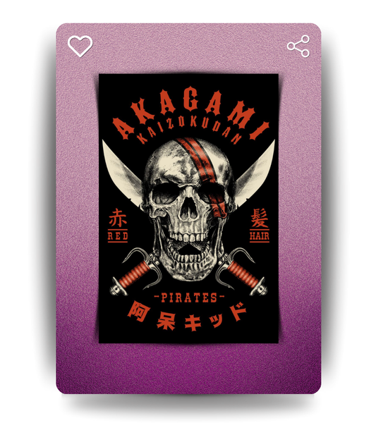 Akagami Jolly Roger Wall Poster | One Piece | Anime Print