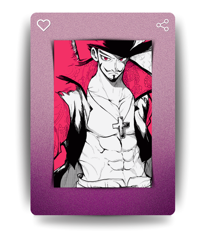 Mihawk Monochromatic Wall Poster | One Piece | Anime Print