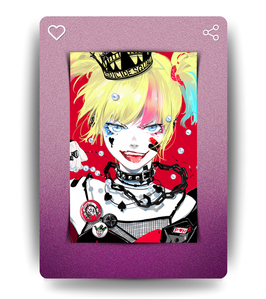 Harley Quinn Monochromatic Wall Poster | Suicide Squad Isekai | Anime Print