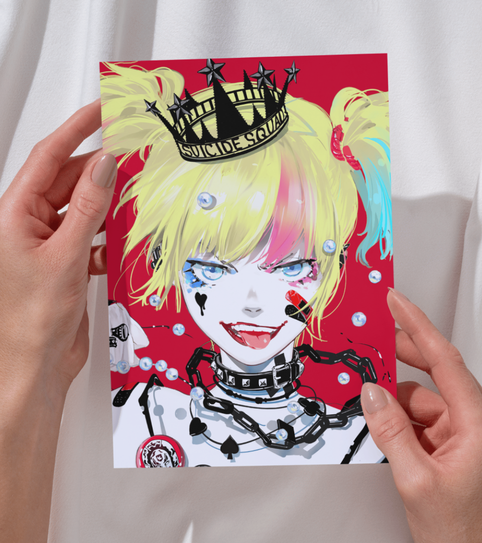 Harley Quinn Monochromatic Wall Poster | Suicide Squad Isekai | Anime Print