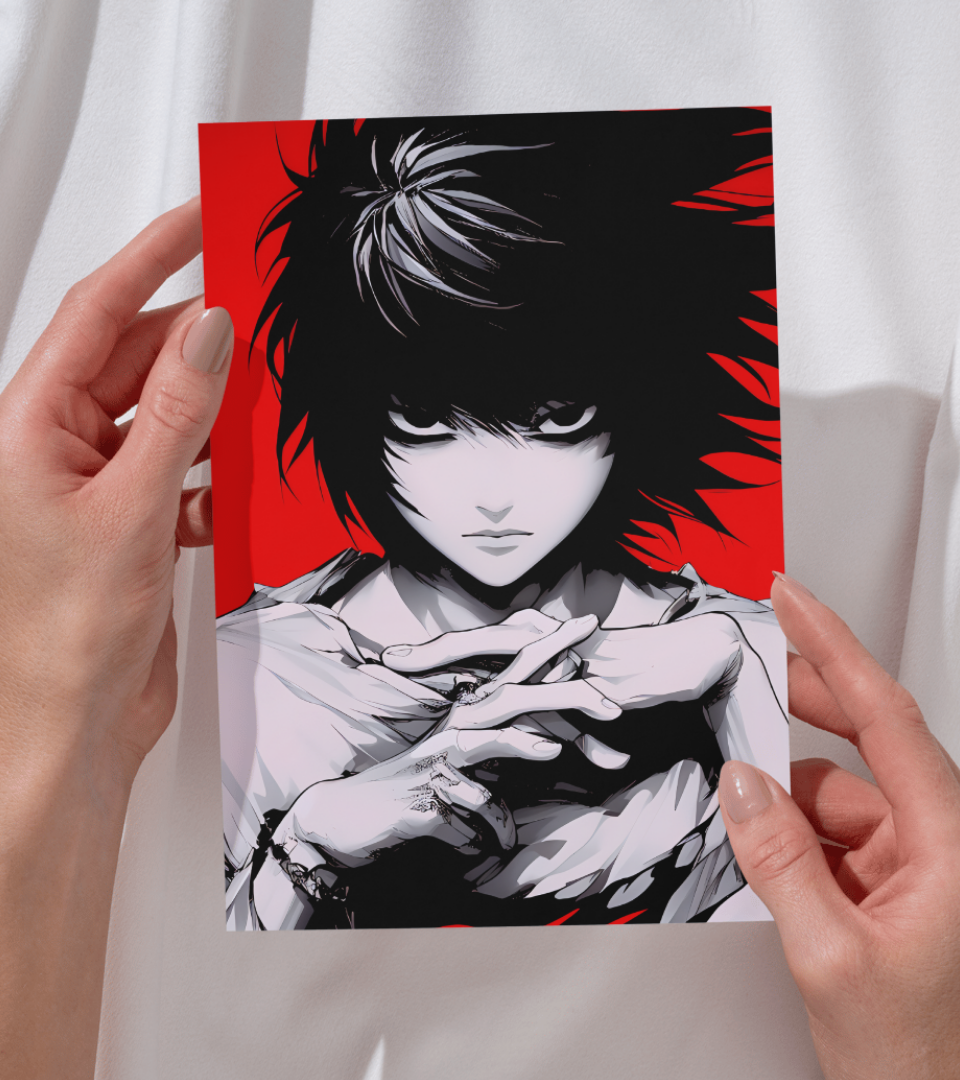 L Monochromatic Wall Poster | Death Note | Anime Print