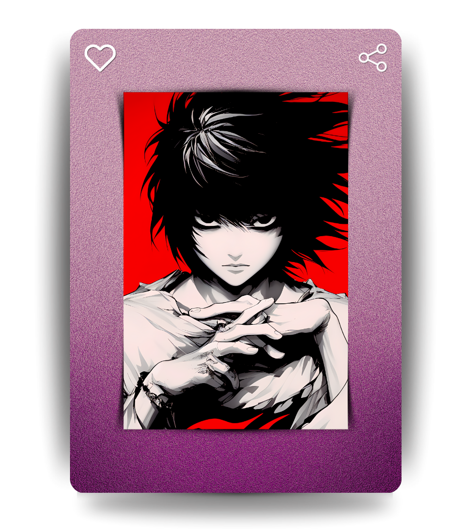 L Monochromatic Wall Poster | Death Note | Anime Print