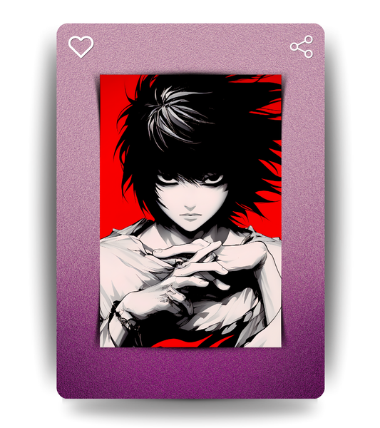 L Monochromatic Wall Poster | Death Note | Anime Print