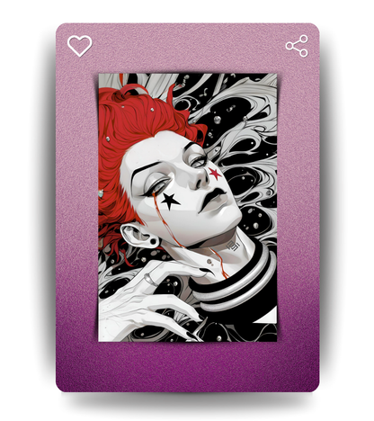 Hisoka Monochromatic Wall Poster | Hunter Hunter | Anime Print