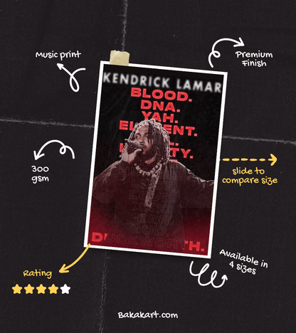 Kendrick Lamar Wall Poster | Artist | Music Print