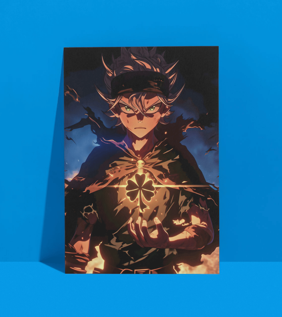 Asta Five Leaf Clover Wall Poster | Black Clover | Anime Print