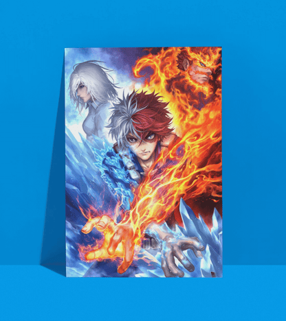 Todoroki Ice & Fire Wall Poster | My Hero Academia | Anime Print