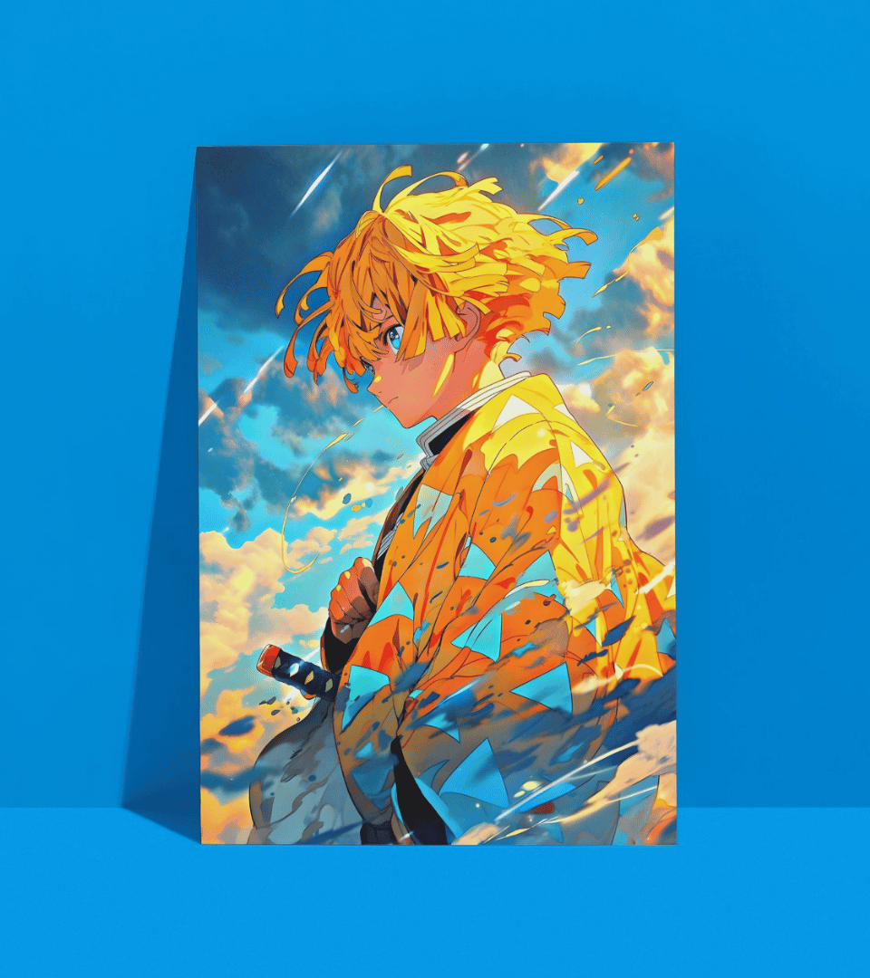 Zenitsu Abstract Wall Poster | Demon Slayer | Anime Print