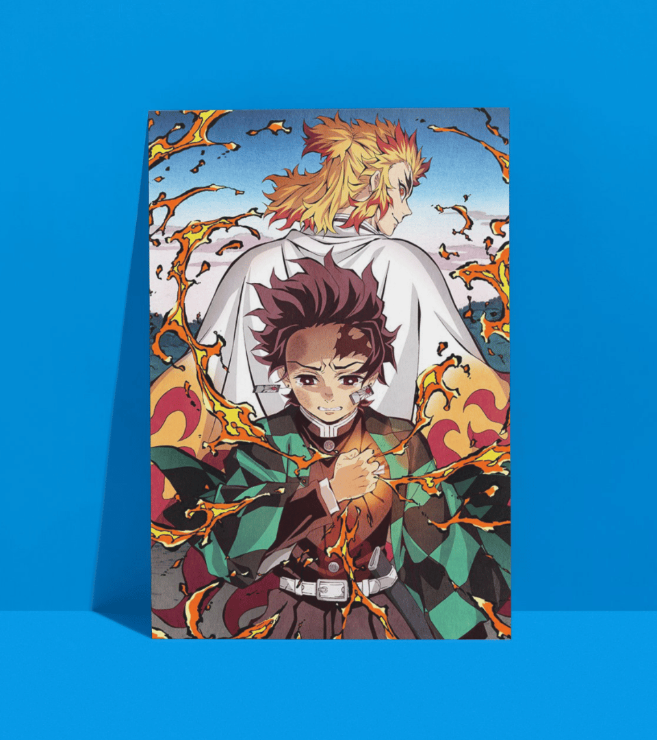 Tanjiro & Rengoku Wall Poster | Demon Slayer | Anime Print