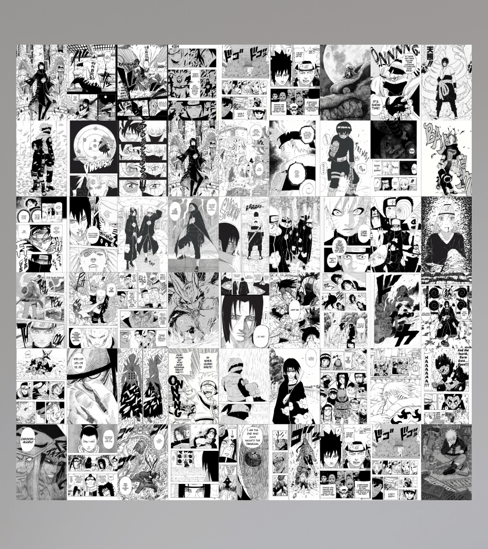 50 Pcs Naruto Manga Set |  Manga Panel Kits