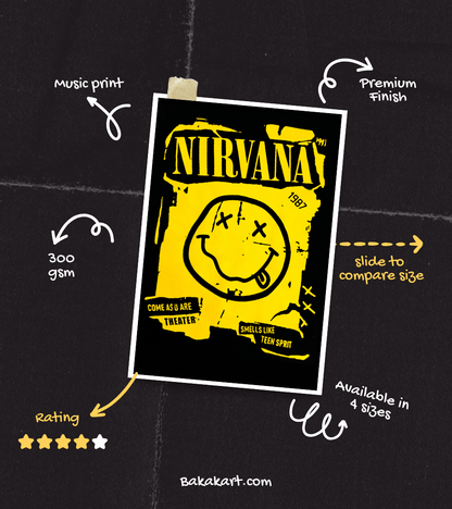 Nirvana Wall Poster | Band | Music Print