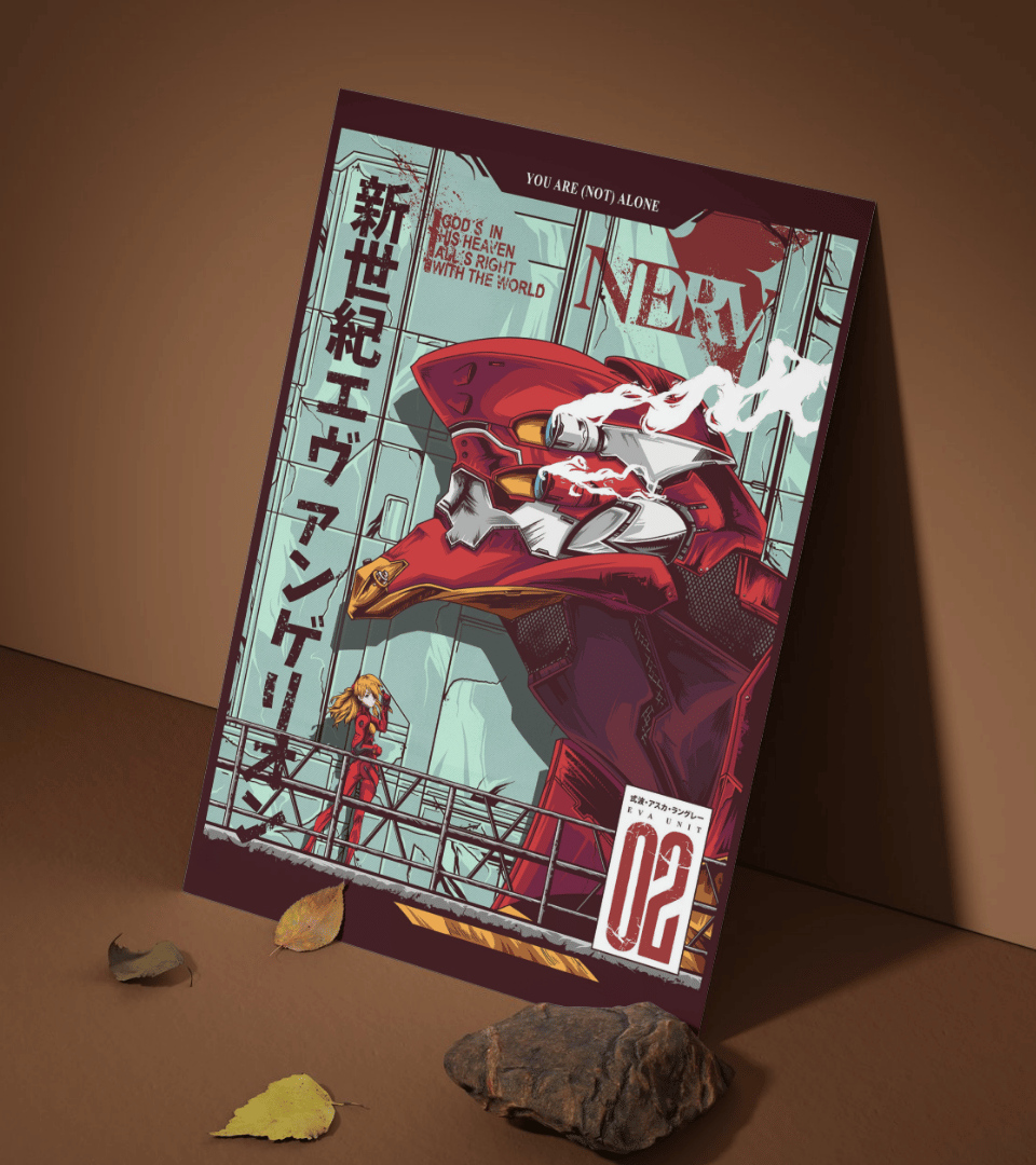 EVA Unit 02 Wall Poster | Neon Genesis Evangelion | Anime Print