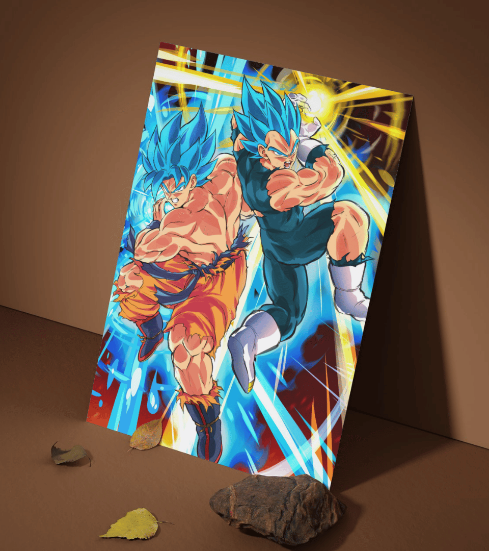 Goku & Vegeta Final Attack Wall Poster | Dragon Ball | Anime Print