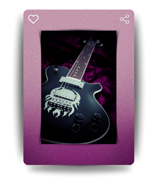 Purple Guitar Wall Poster | Instrument | Music Print