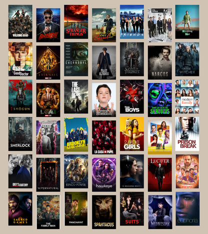 50 Pcs Series Poster Set | Movies | Wall Collage Kits