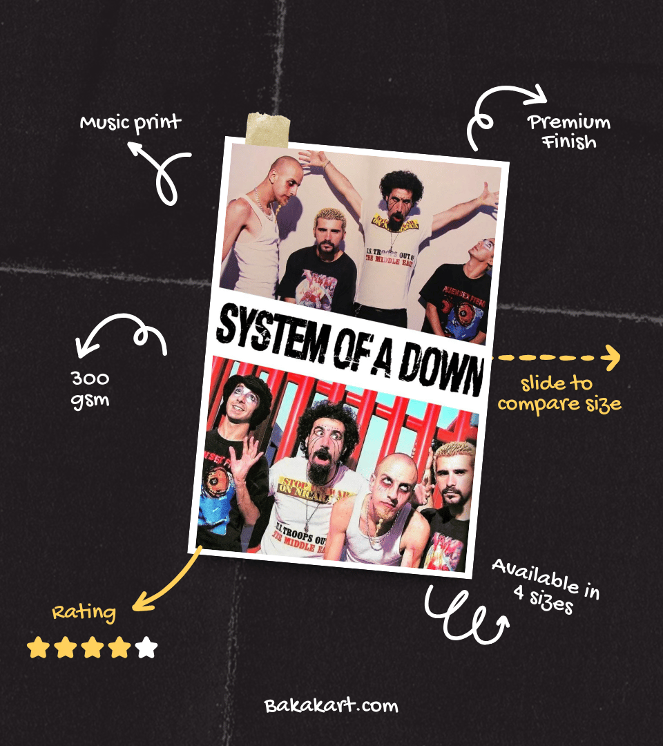 System Of The Down Wall Poster | Band | Music Print