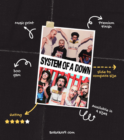 System Of The Down Wall Poster | Band | Music Print