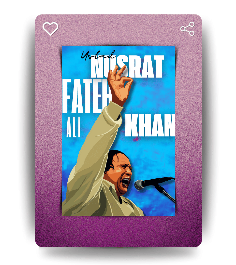 Ustad Nusrat Fateh Ali Khan Wall Poster | Artist | Music Print