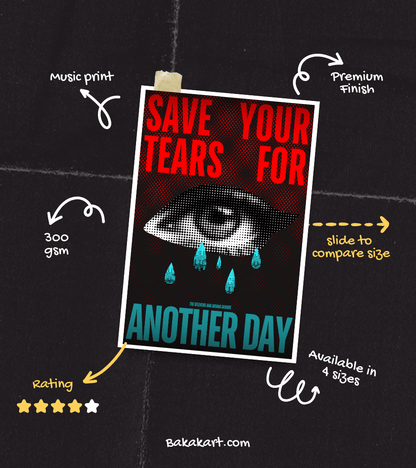 Save Your Tears Typography Wall Poster | The Weeknd | Music Print